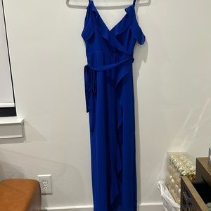 Bardot cold shoulder formal maxi dress